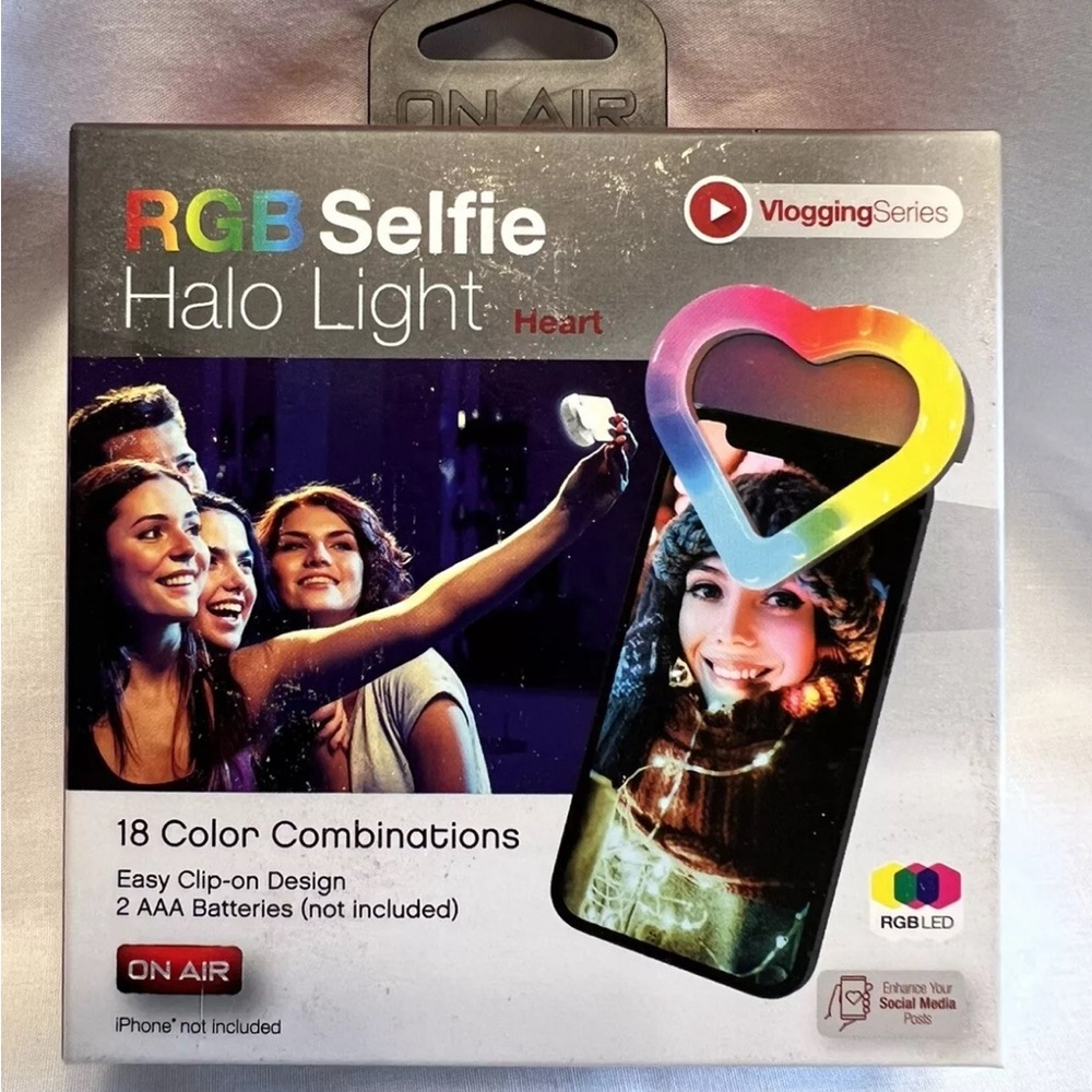 RGB Selfie Halo Light with Heart Design
